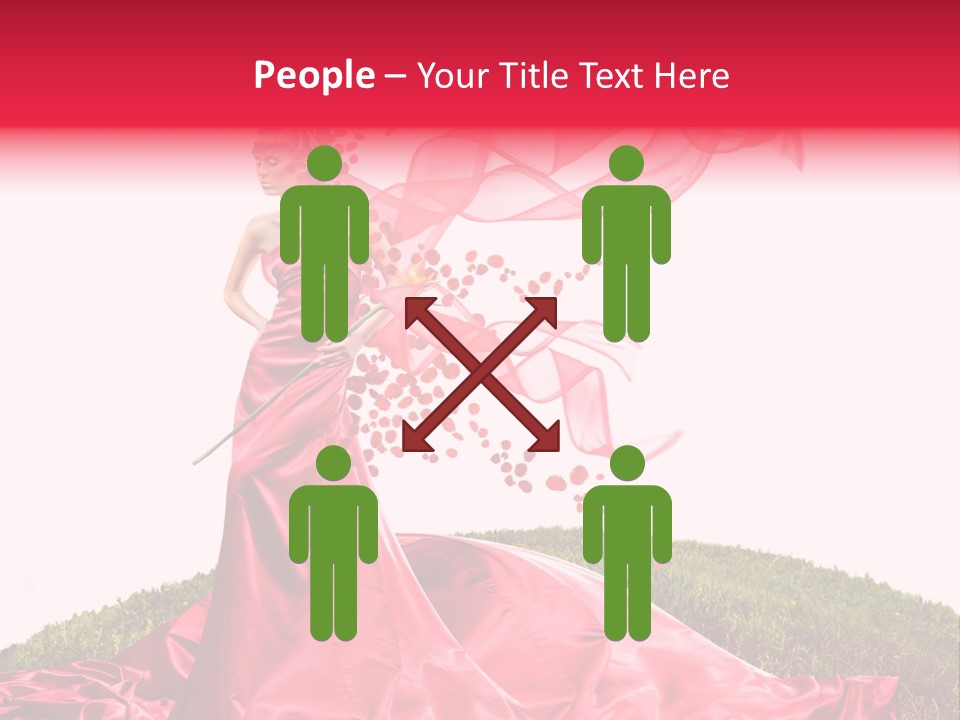 Beautiful Girl In Red Dress PowerPoint Template