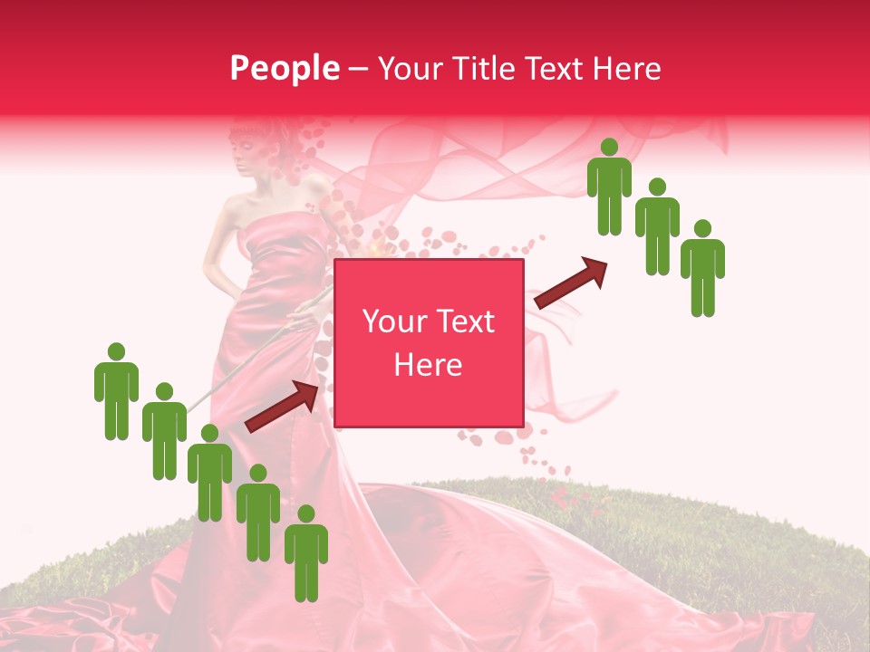 Beautiful Girl In Red Dress PowerPoint Template