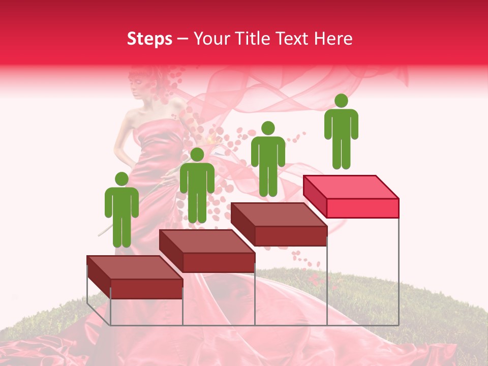 Beautiful Girl In Red Dress PowerPoint Template