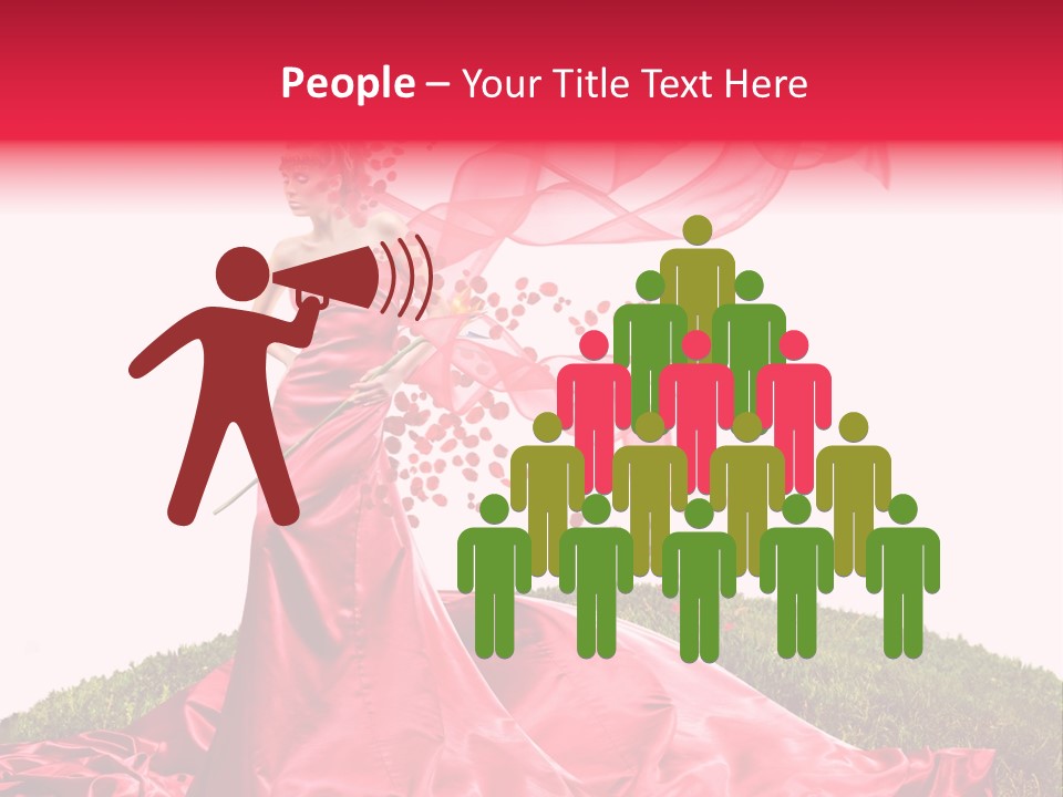 Beautiful Girl In Red Dress PowerPoint Template