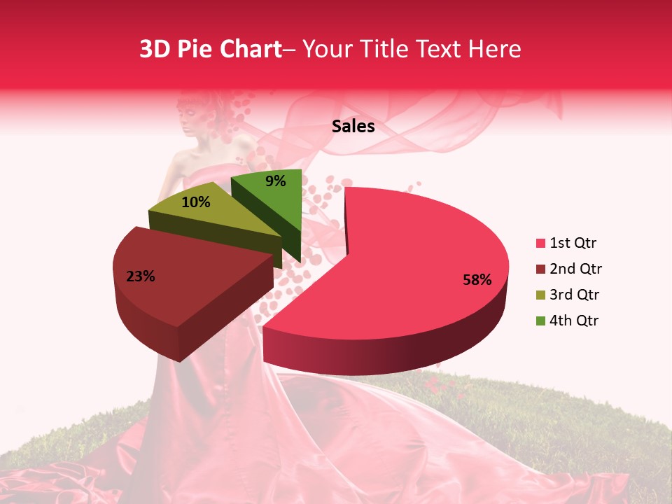 Beautiful Girl In Red Dress PowerPoint Template