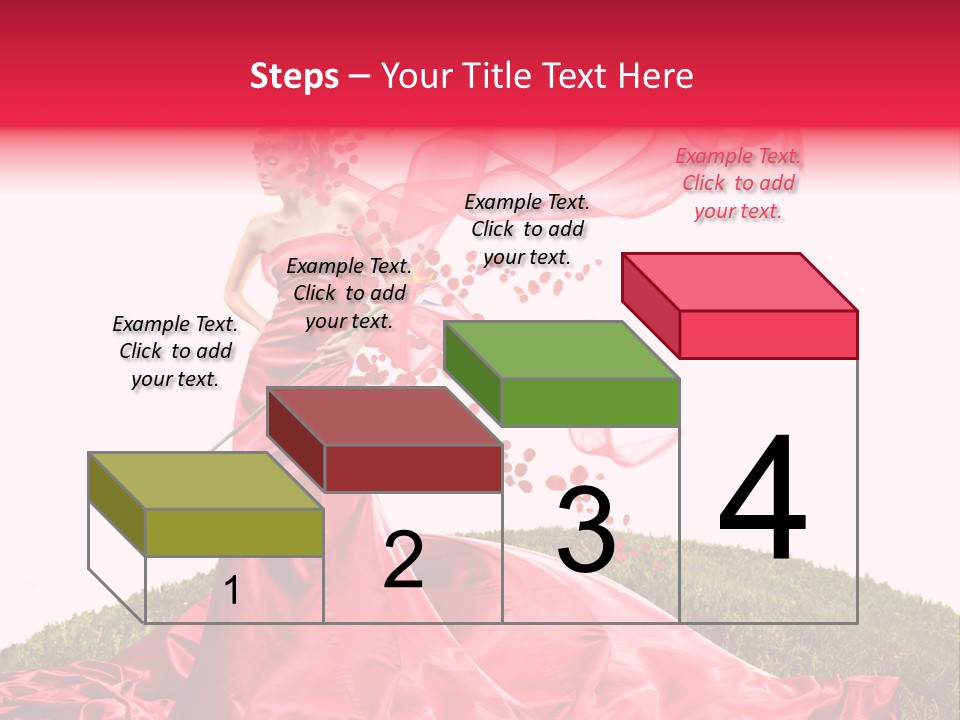 Beautiful Girl In Red Dress PowerPoint Template