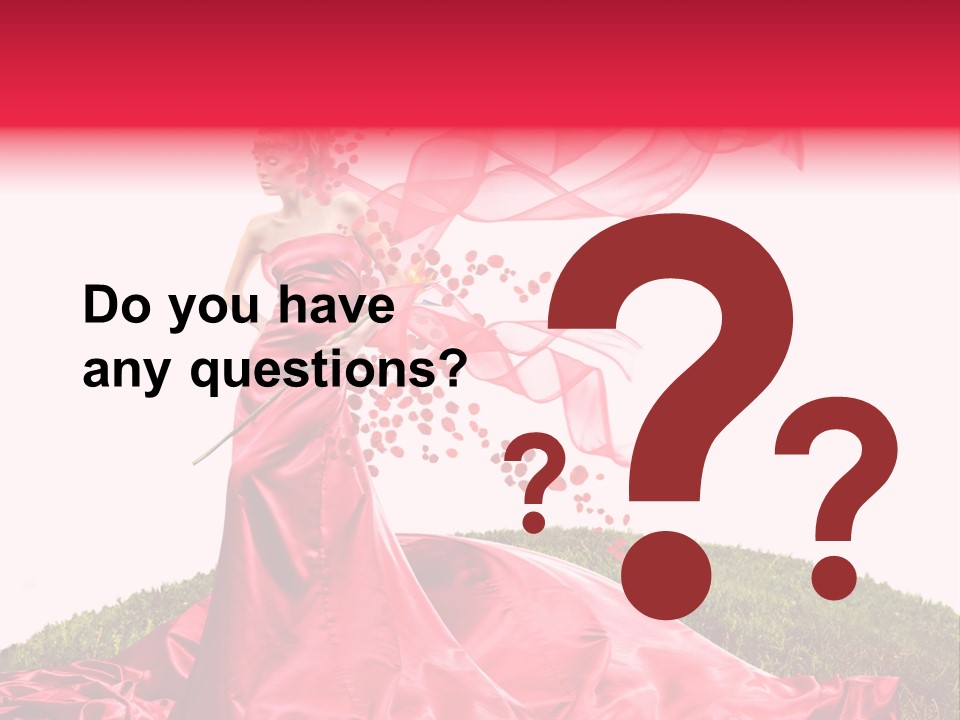 Beautiful Girl In Red Dress PowerPoint Template