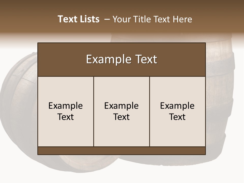 Wood Barrels PowerPoint Template