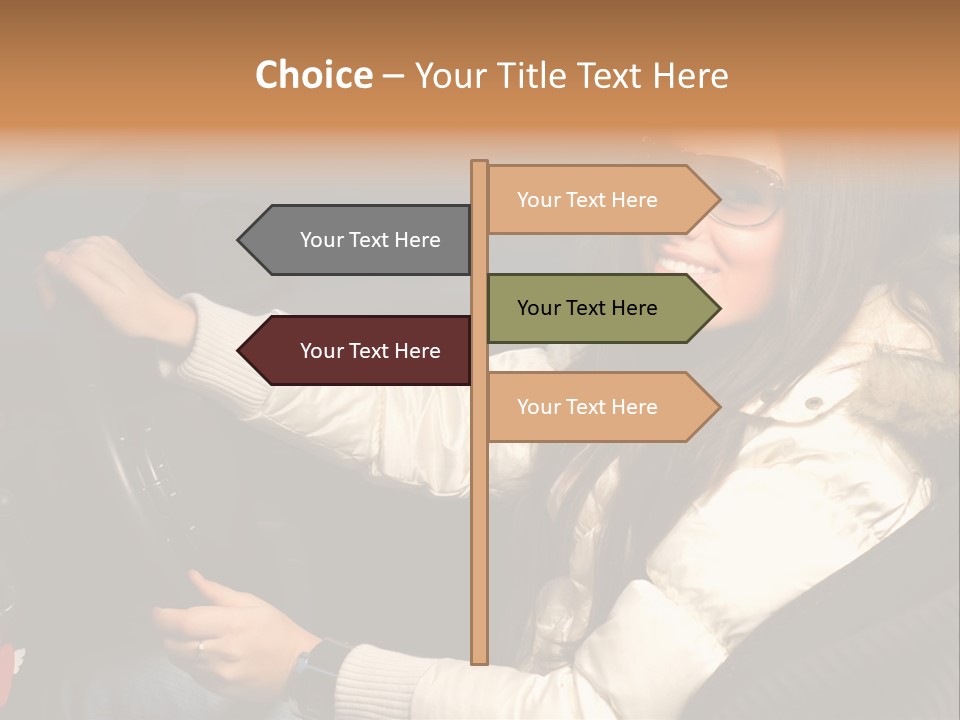 Woman Driving Car PowerPoint Template