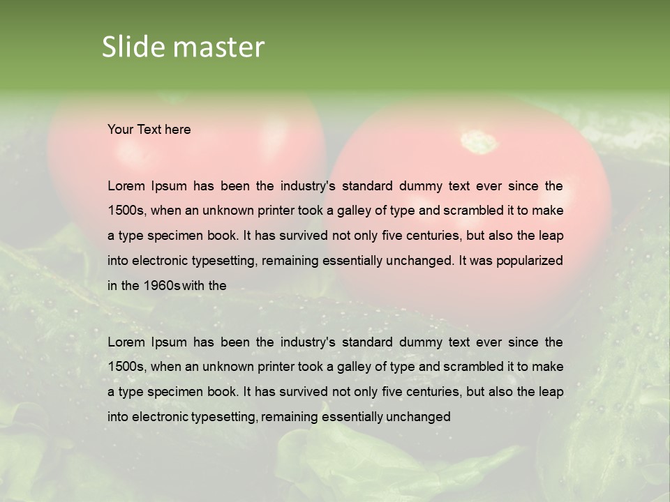 Cucumbers And Tomatoes PowerPoint Template