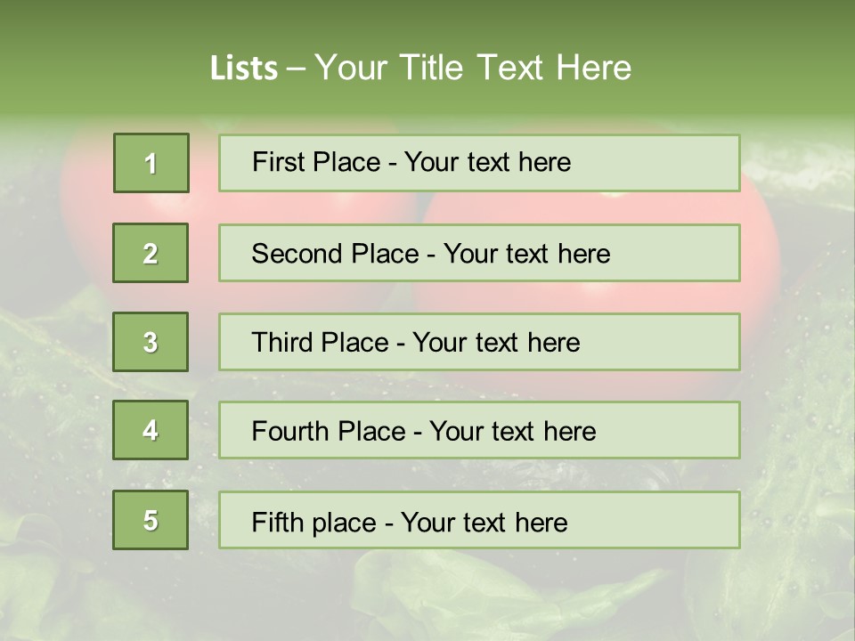 Cucumbers And Tomatoes PowerPoint Template
