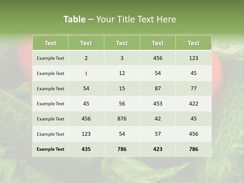 Cucumbers And Tomatoes PowerPoint Template