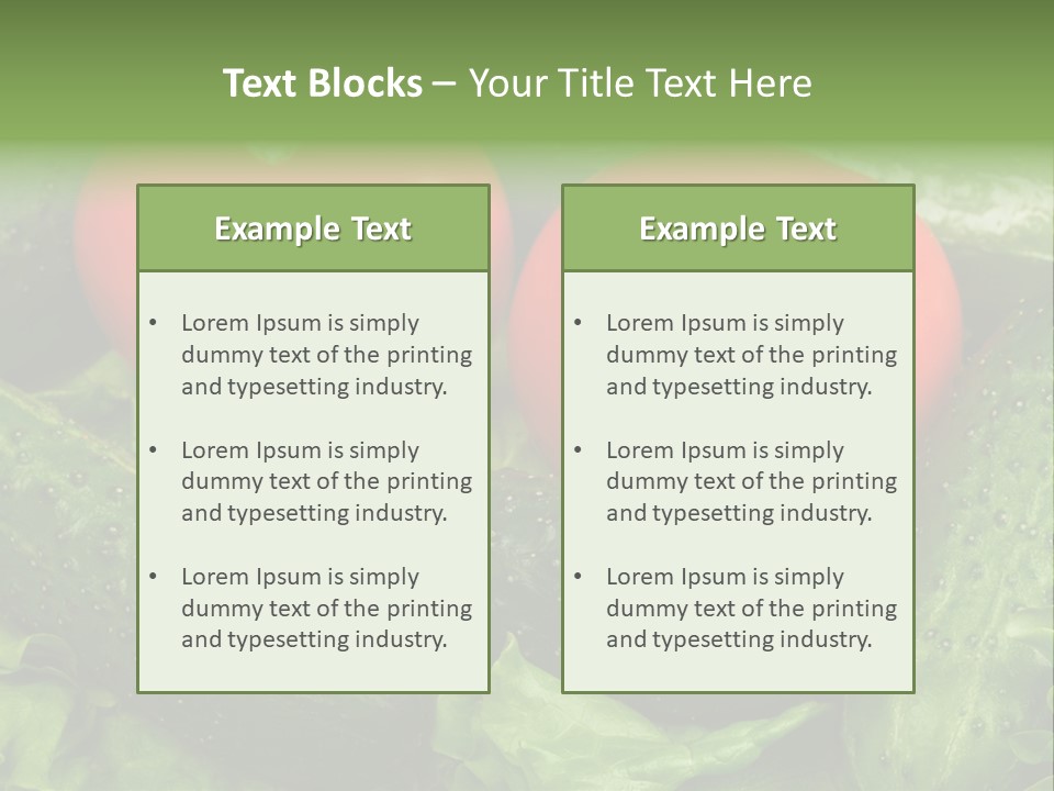 Cucumbers And Tomatoes PowerPoint Template