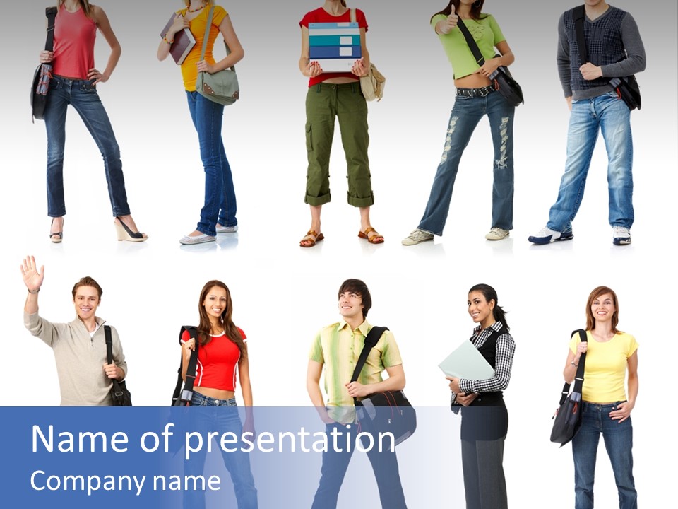 Students White Background PowerPoint Template