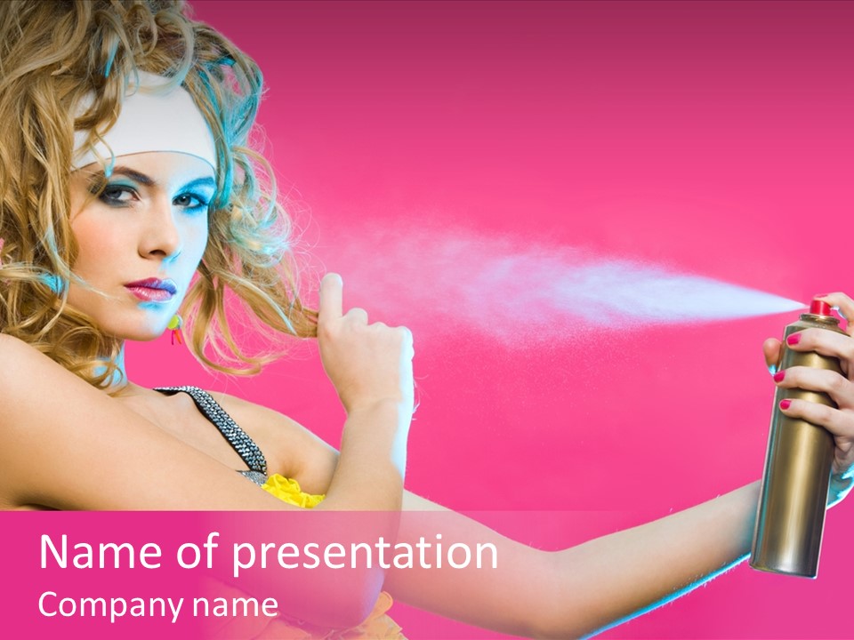 Spraying Hair PowerPoint Template