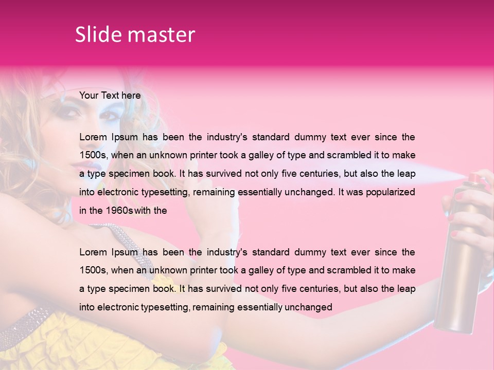 Spraying Hair PowerPoint Template