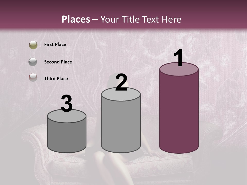 Beautiful Woman Sitting PowerPoint Template