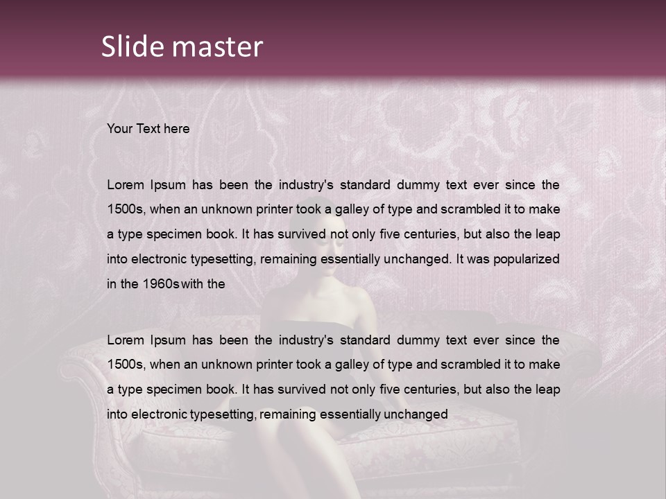 Beautiful Woman Sitting PowerPoint Template