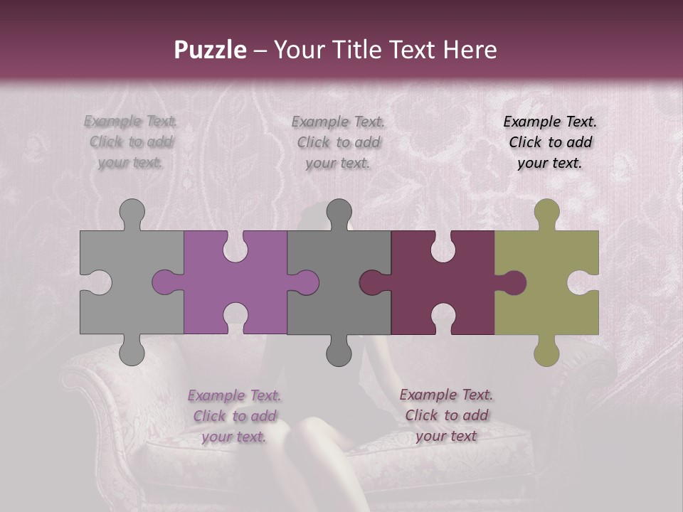 Beautiful Woman Sitting PowerPoint Template