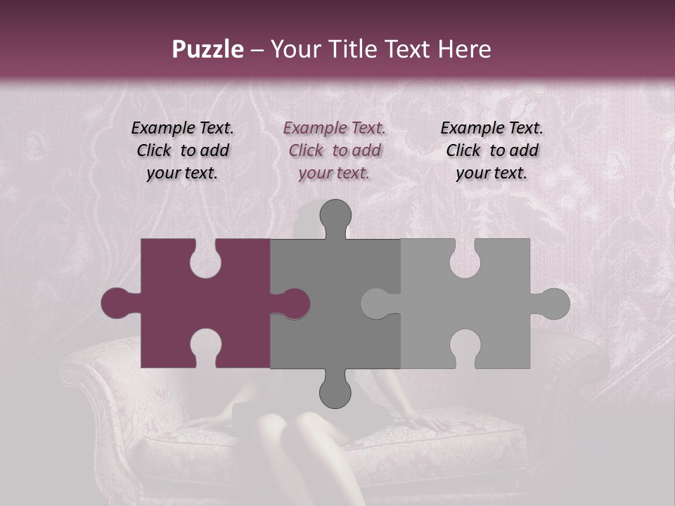 Beautiful Woman Sitting PowerPoint Template