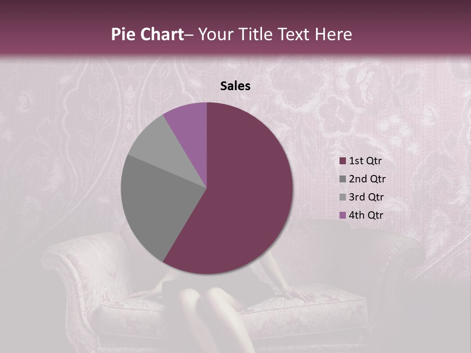 Beautiful Woman Sitting PowerPoint Template