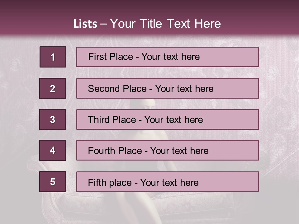 Beautiful Woman Sitting PowerPoint Template