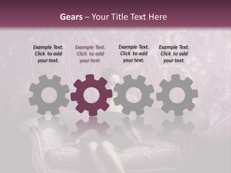 Beautiful Woman Sitting PowerPoint Template