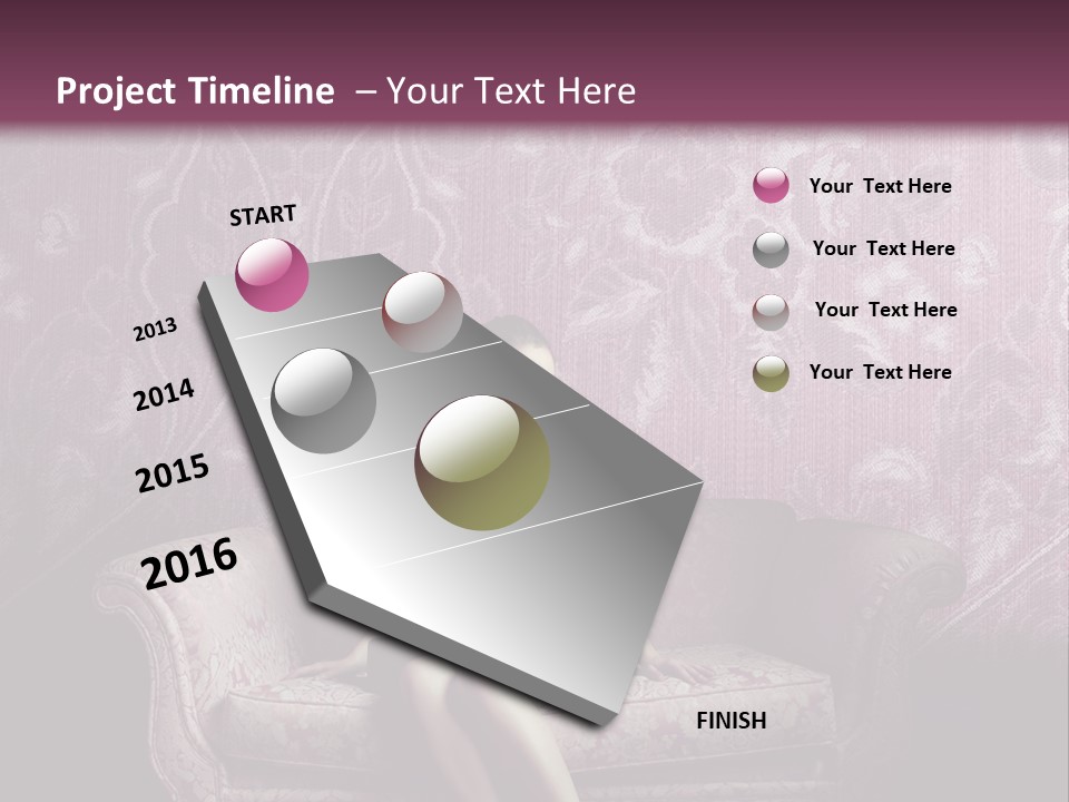 Beautiful Woman Sitting PowerPoint Template