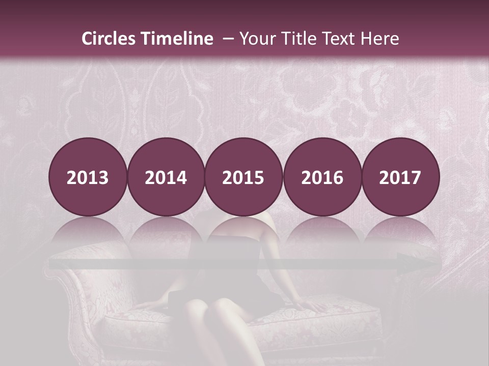 Beautiful Woman Sitting PowerPoint Template