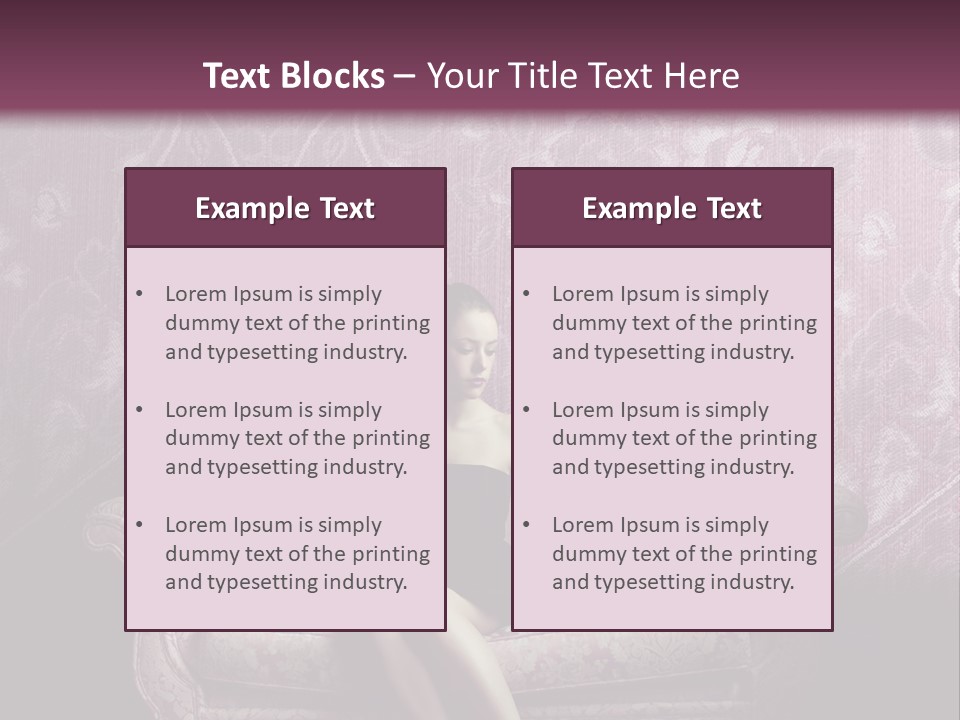 Beautiful Woman Sitting PowerPoint Template