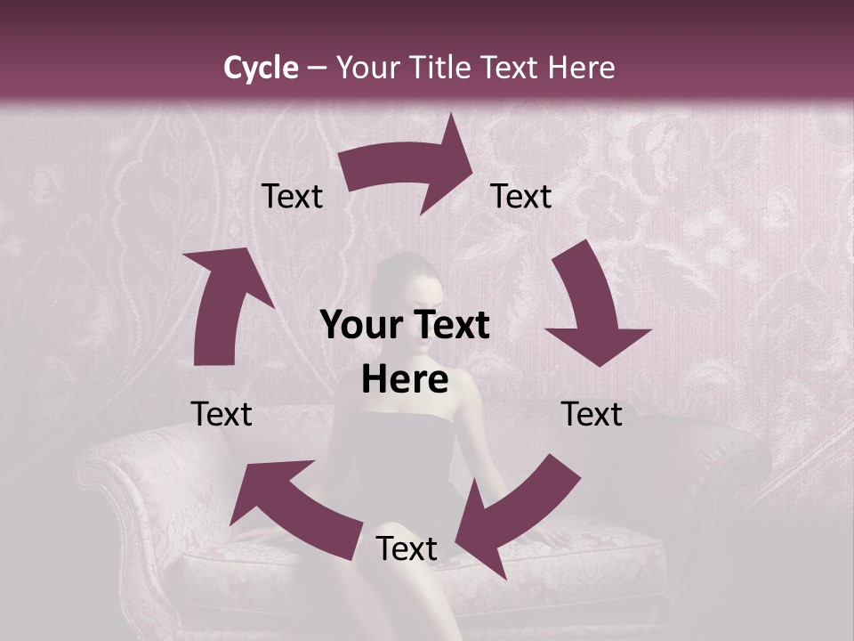 Beautiful Woman Sitting PowerPoint Template