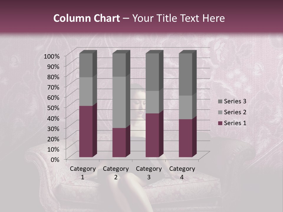 Beautiful Woman Sitting PowerPoint Template