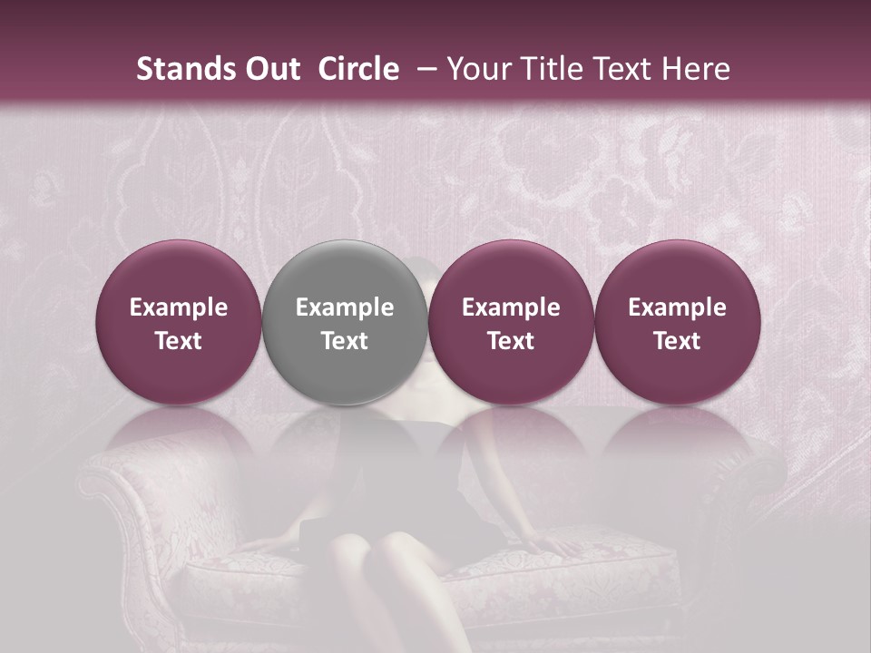Beautiful Woman Sitting PowerPoint Template