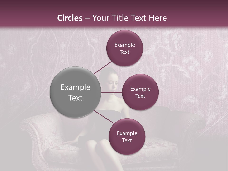 Beautiful Woman Sitting PowerPoint Template