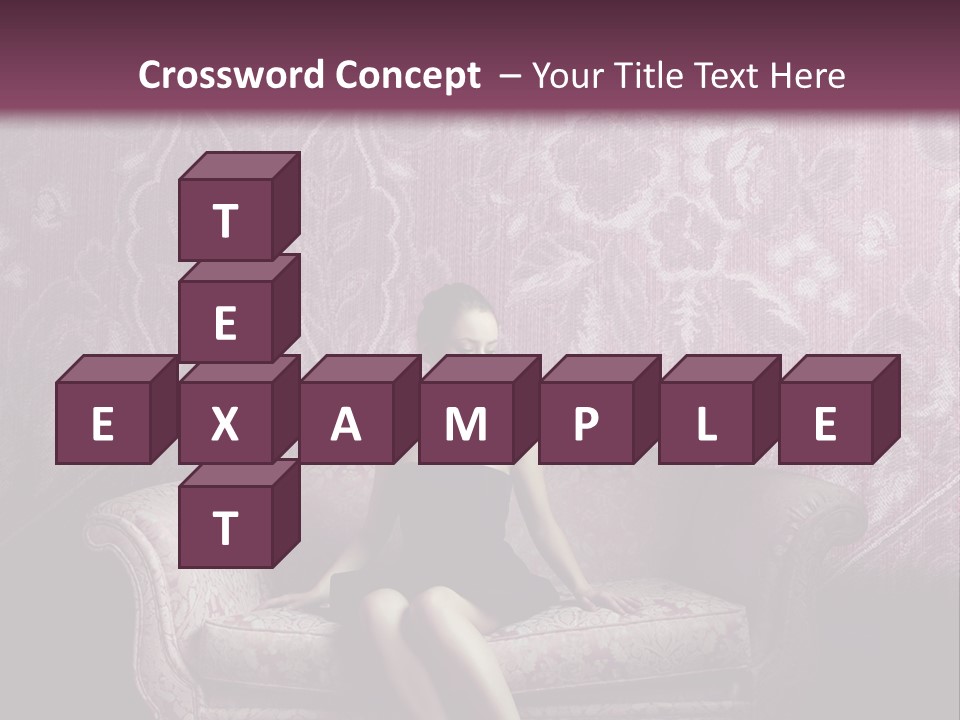 Beautiful Woman Sitting PowerPoint Template