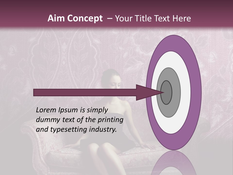 Beautiful Woman Sitting PowerPoint Template