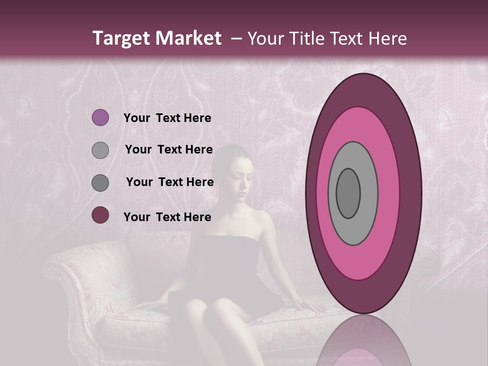 Beautiful Woman Sitting PowerPoint Template