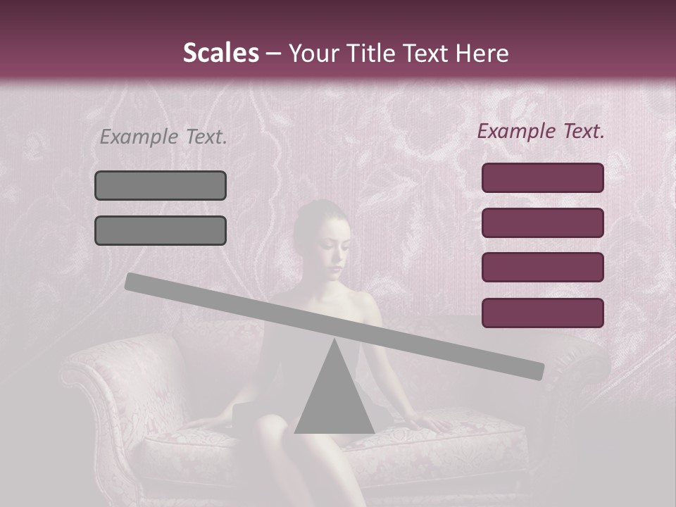 Beautiful Woman Sitting PowerPoint Template