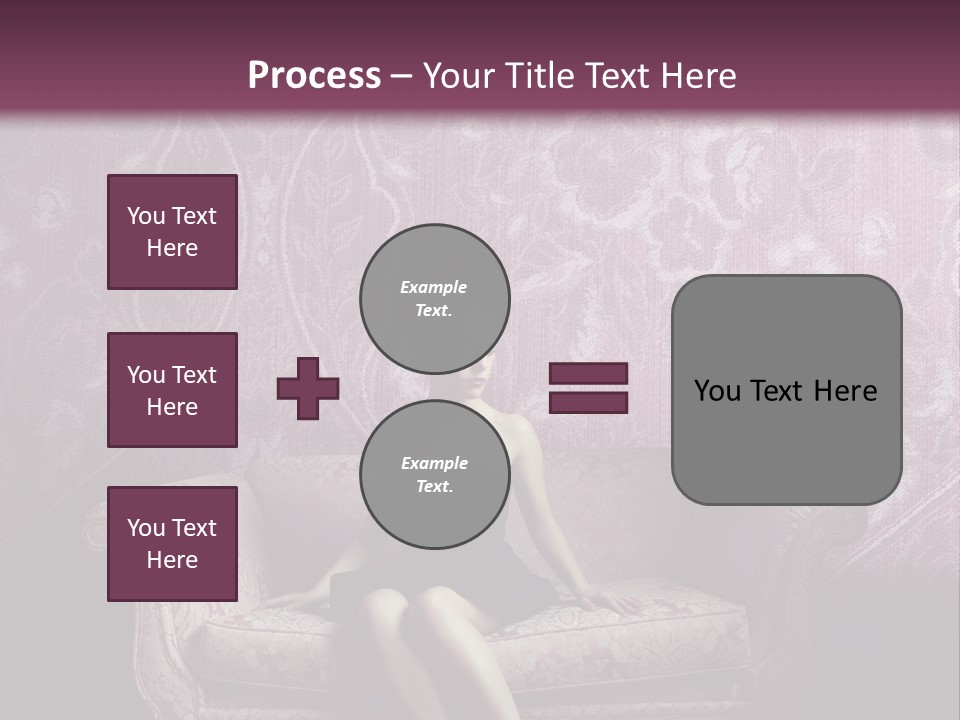 Beautiful Woman Sitting PowerPoint Template