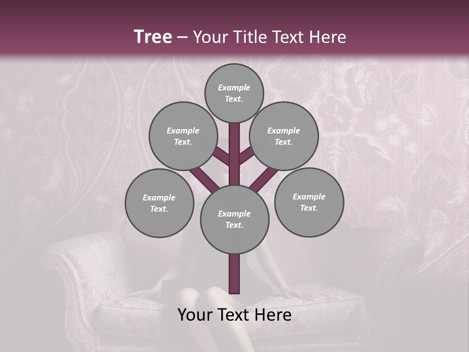 Beautiful Woman Sitting PowerPoint Template