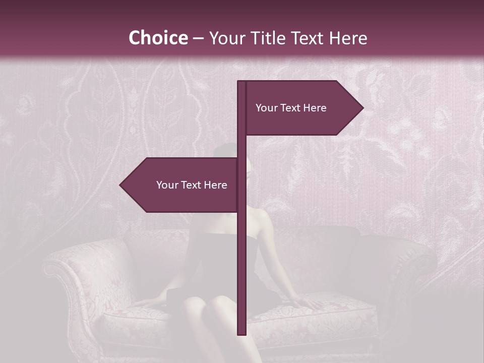 Beautiful Woman Sitting PowerPoint Template