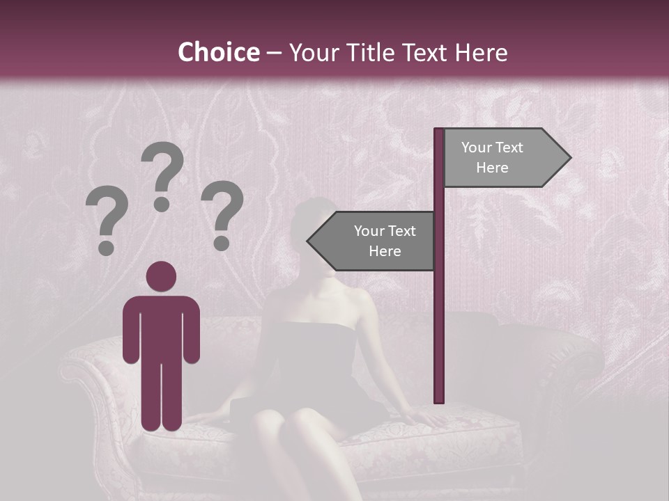 Beautiful Woman Sitting PowerPoint Template