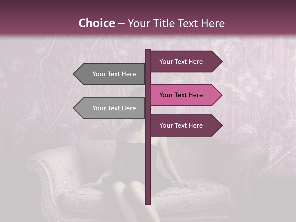 Beautiful Woman Sitting PowerPoint Template