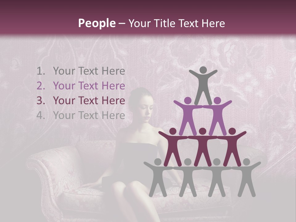 Beautiful Woman Sitting PowerPoint Template