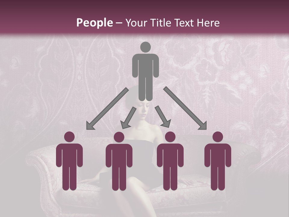 Beautiful Woman Sitting PowerPoint Template