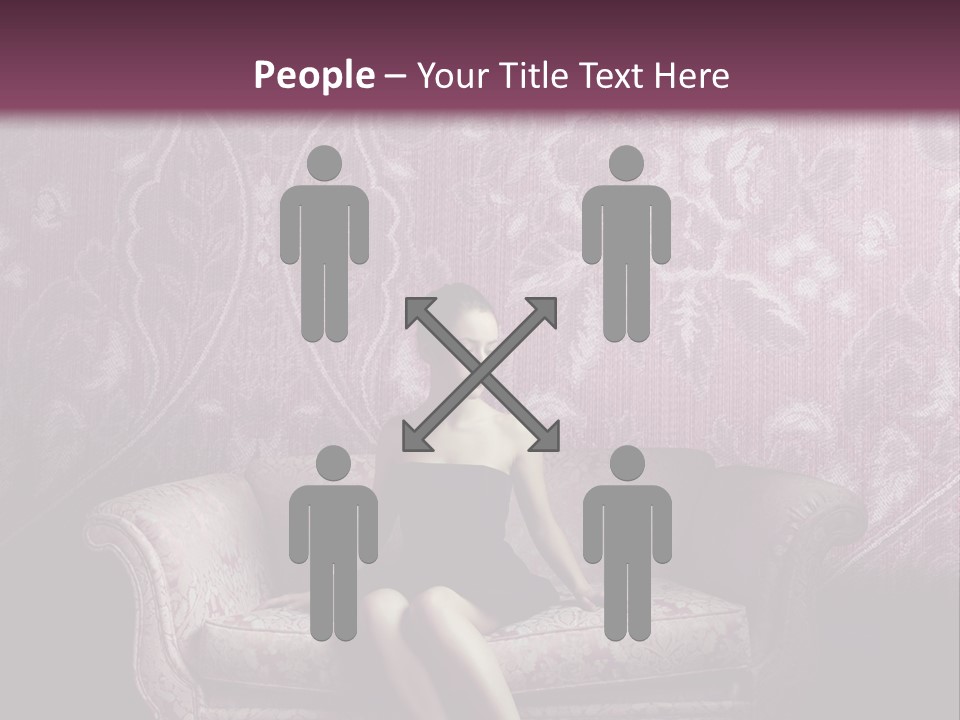 Beautiful Woman Sitting PowerPoint Template