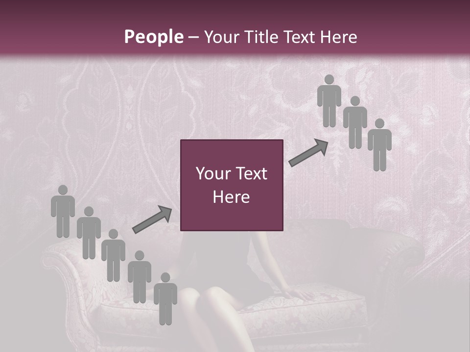 Beautiful Woman Sitting PowerPoint Template