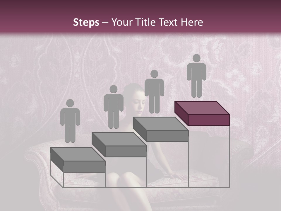 Beautiful Woman Sitting PowerPoint Template