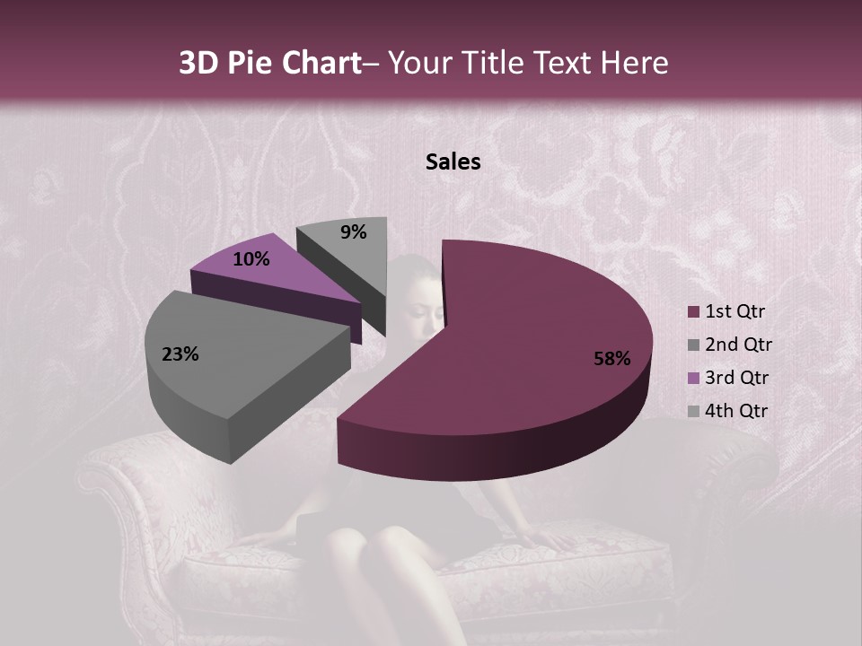 Beautiful Woman Sitting PowerPoint Template