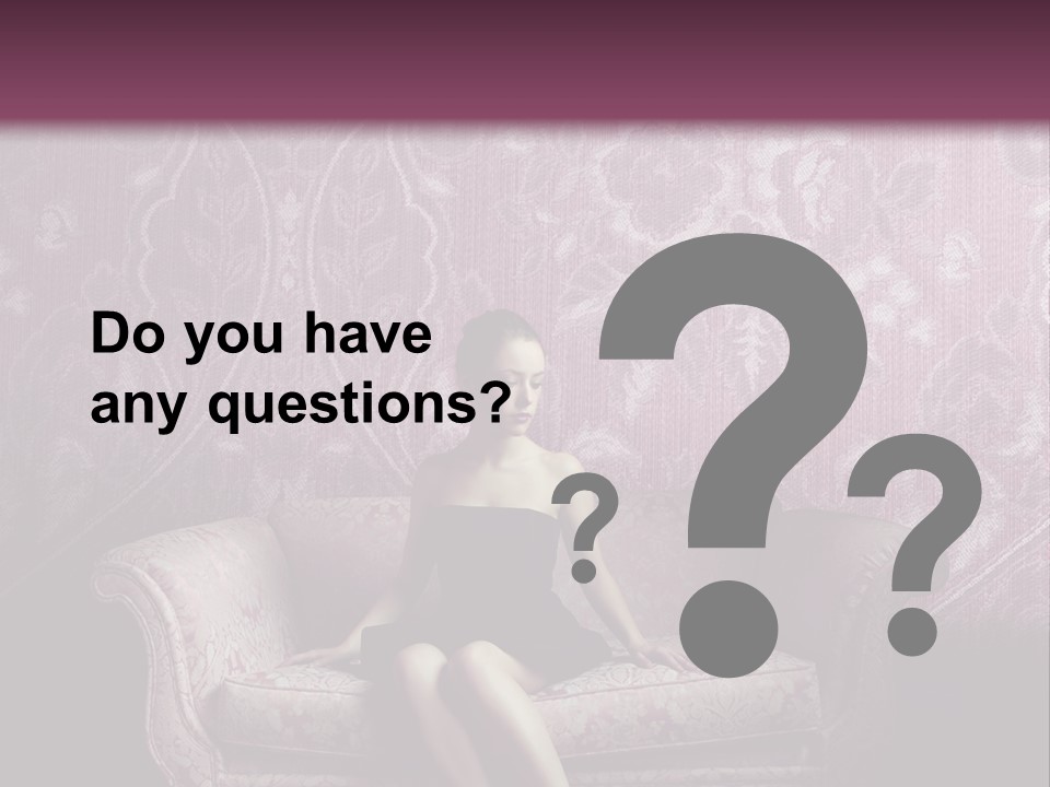 Beautiful Woman Sitting PowerPoint Template