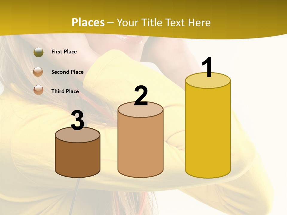 Isolated Listening Woman PowerPoint Template