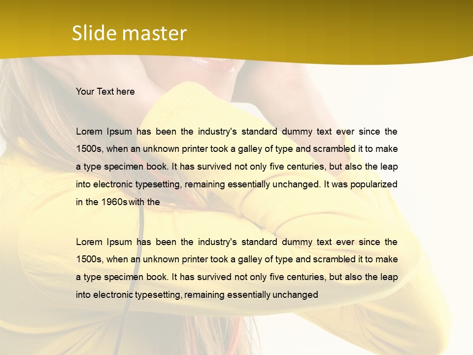 Isolated Listening Woman PowerPoint Template