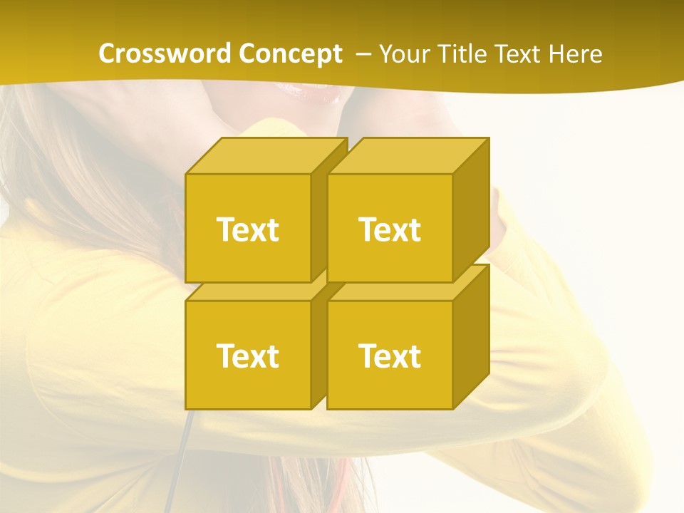 Isolated Listening Woman PowerPoint Template