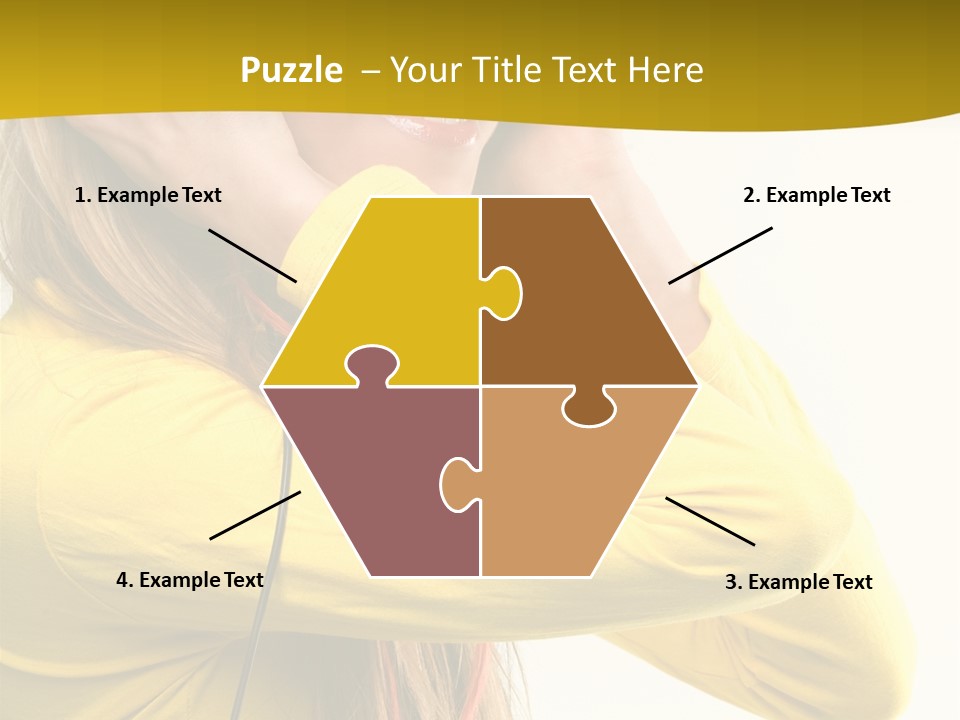 Isolated Listening Woman PowerPoint Template